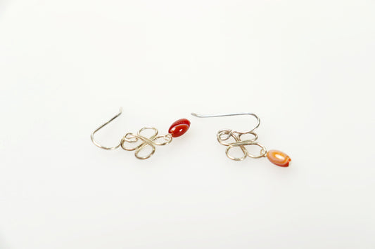 Clover Sterling Silver and Agate Earrings