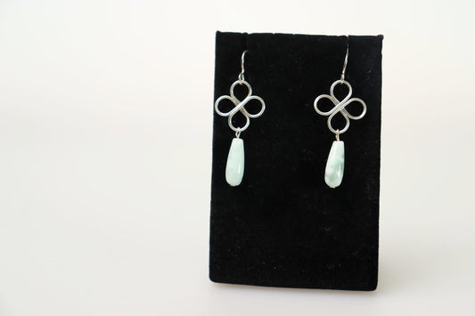 Clover Sterling Silver and Russian Angelite Earrings