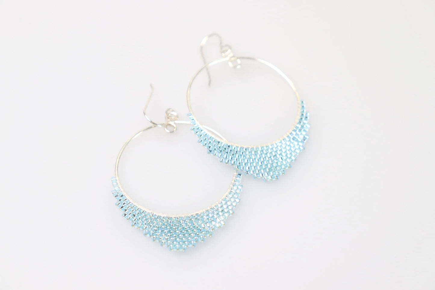 Extra Large Beaded Droplet Earrings in Sterling Silver