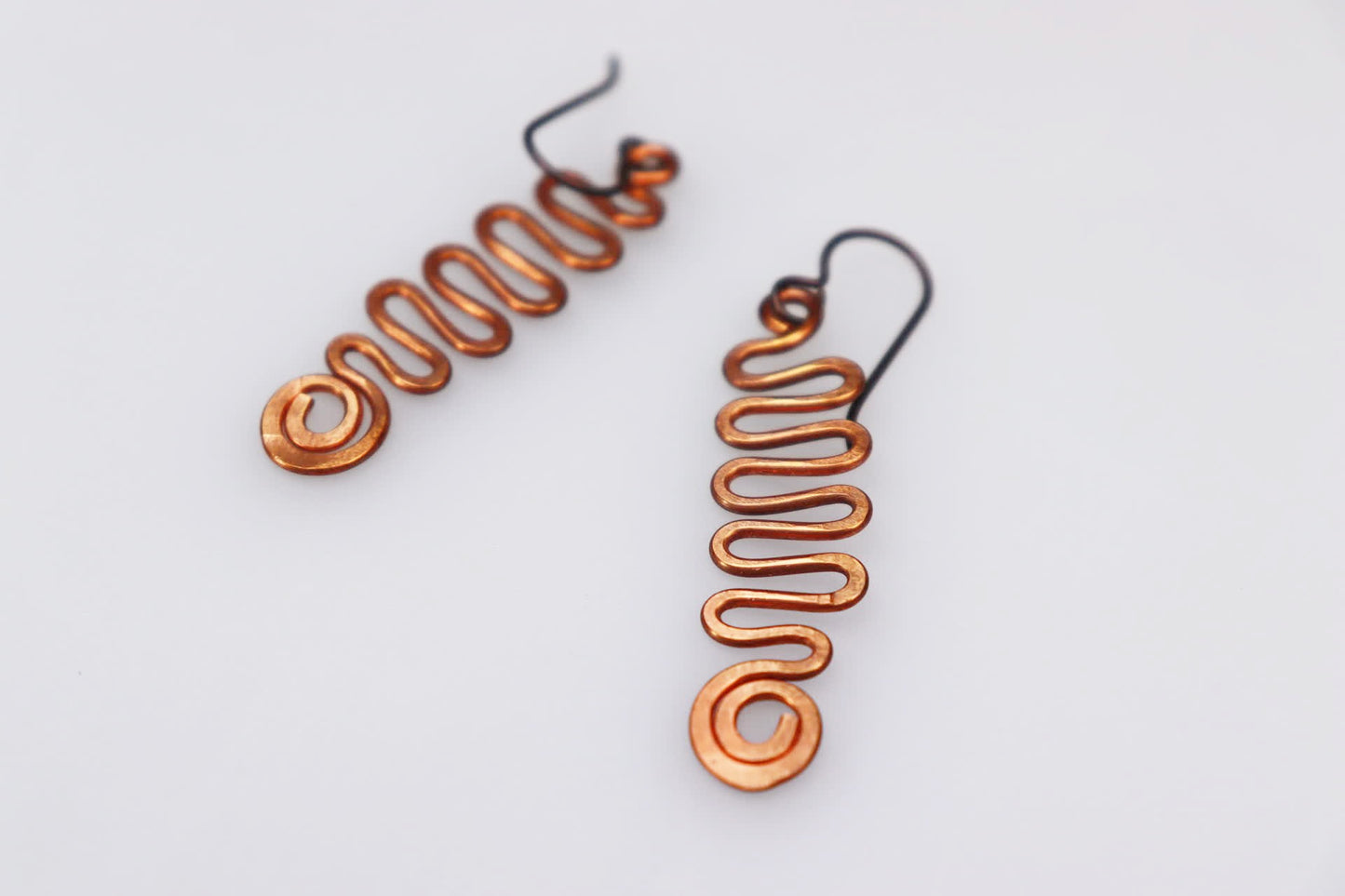 Medium Wave Copper Earrings