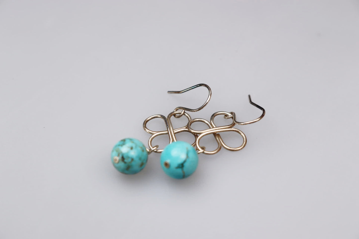 Clover Sterling Silver and Turquoise Earrings